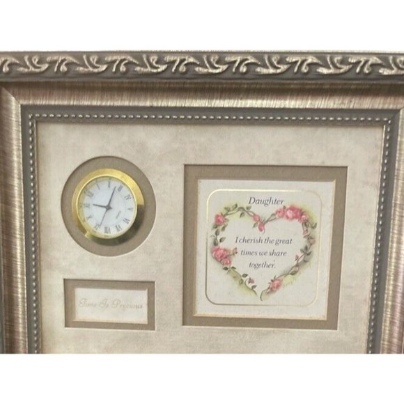 Sandy Lynam Clough Art Clock Daughter‎ Time Is Precious 9" x 7” Framed Keepsake - Picture 3 of 3